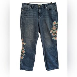 J. Jill Denim Cropped Jeans with Floral Design